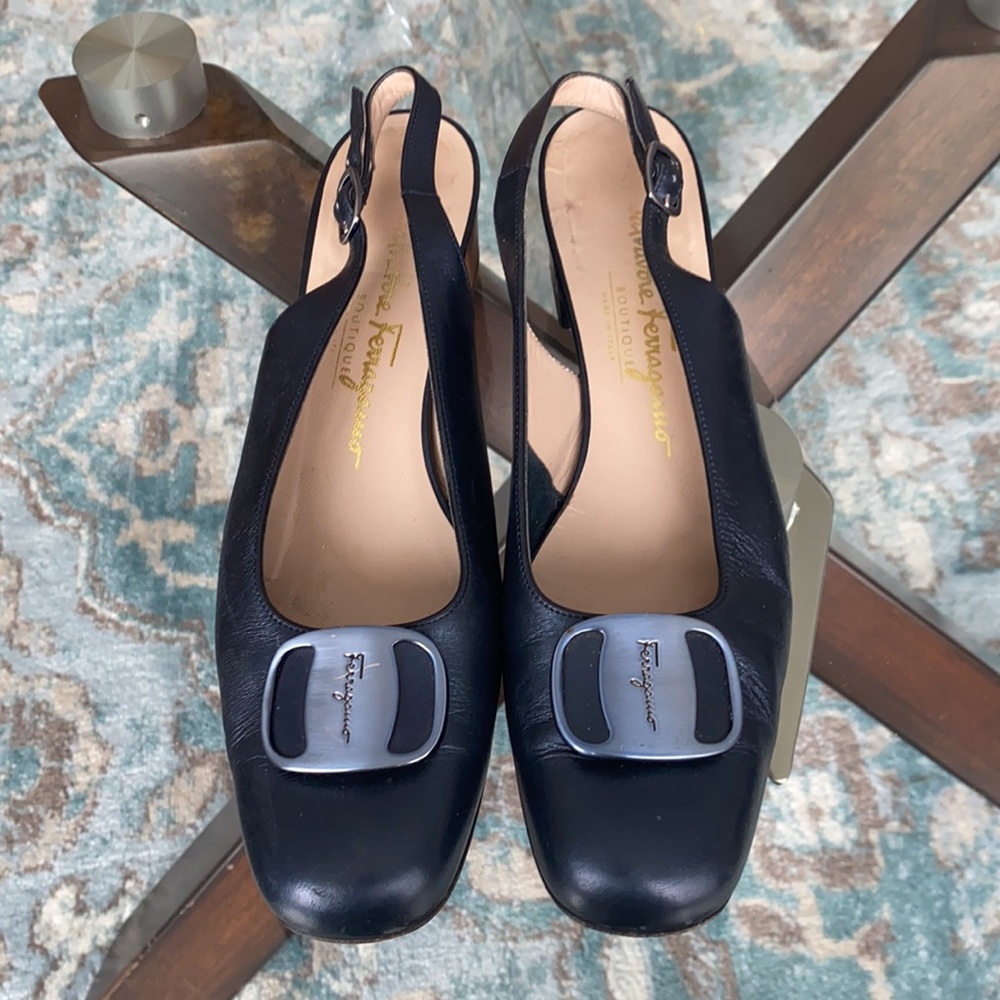 Salvatore Ferragamo Women's Black Slingback Shoes